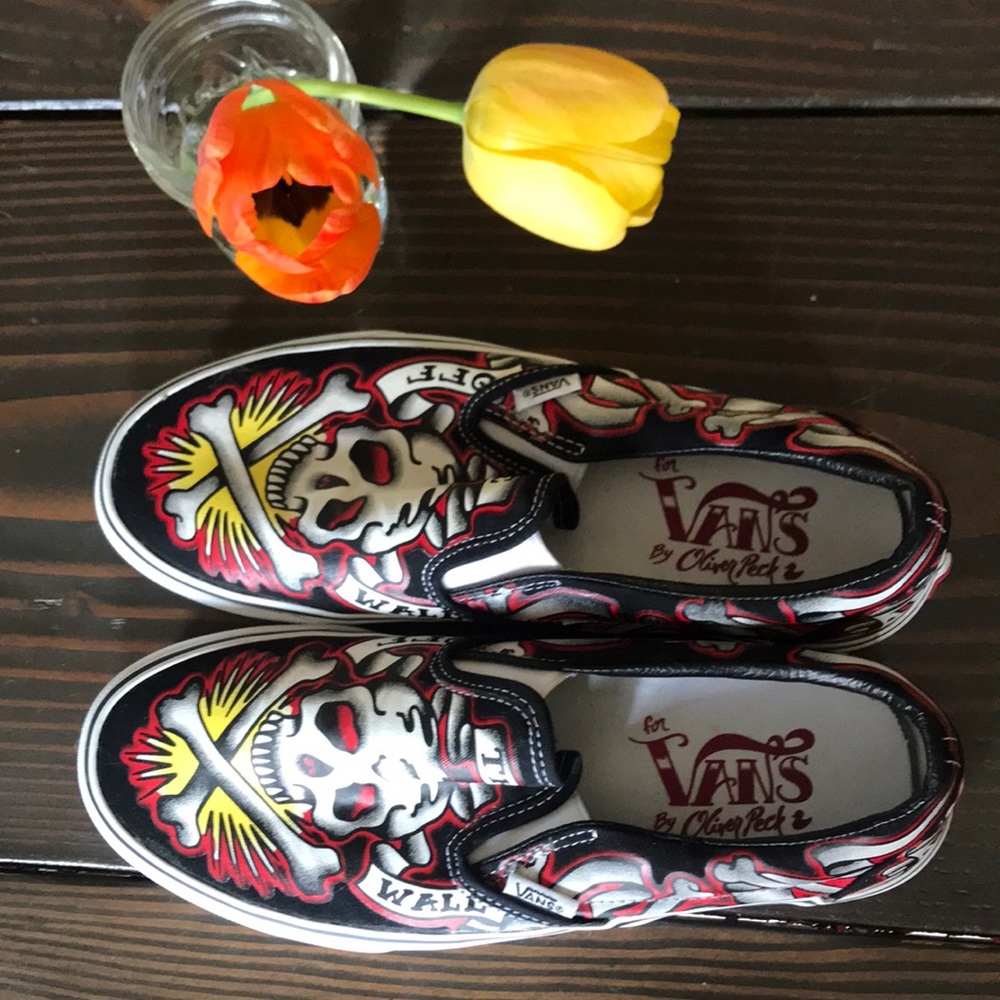 New VANS Slip On Tattoo Skull for Vans by Oliver Peck